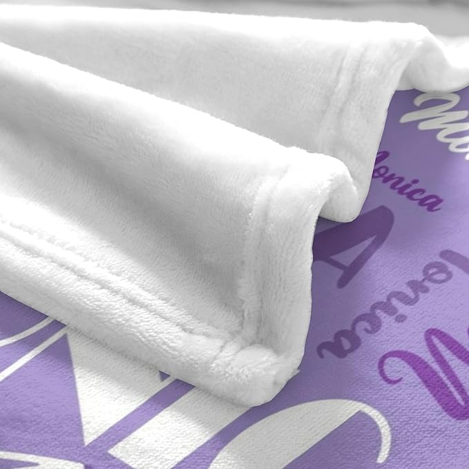 Name Blanket Personalized Blanket for Adult Kids Flannel Customize Throw Blanket Custom (Color 04, 60 x 80 Inches)