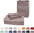 Bella Coterie Luxury Bamboo Viscose Full Size Sheet Set | 100% Organically Grown | Ultra Soft | Cooling for Hot Sleepers | 18" Deep Pocket [Mocha]
