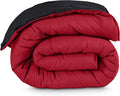 Bare Home Oversized King Comforter - Reversible Colors - Goose Down Alternative - Ultra-Soft - Premium 1800 Series - All Season Warmth - Bedding Comforter (Oversized King, Black/Red)
