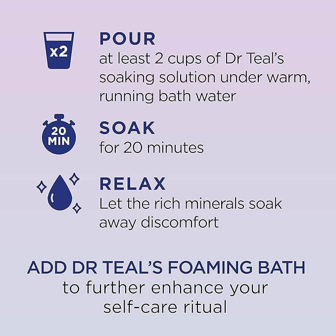 Dr Teal's Pure Epsom Magnesium Salt Soak, Sleep Blend with Melatonin, Lavender & Essential Oils, 3 lb (Pack of 4)