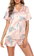 Ekouaer Pajamas for Women Set Silk Satin Pjs Shorts Sleepwear 2 Piece Loungewear S-XXL