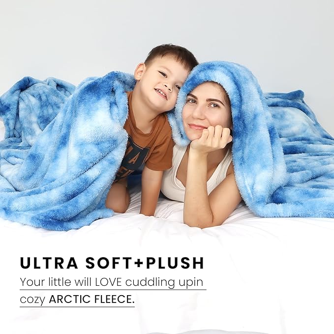 Fleece Throw Blanket Cozy Soft Lightweight Throw Blankets Warm Plush Blue Fall Blankets and Throws Couch Sofa Bed Camping Travel Picnic Outdoor Blanket Bedding Kid Baby Boys Girls Adults 60x80 in