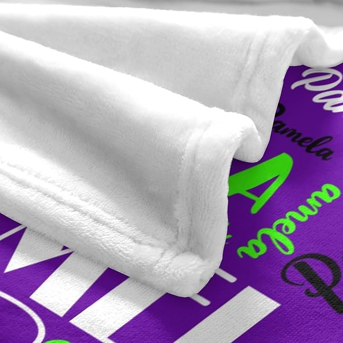 Name Blanket Personalized Blanket for Adult Kids Flannel Customize Throw Blanket Custom (Color 28, 60 x 80 Inches)