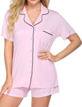 Ekouaer Pajamas for Women Set Silk Satin Pjs Shorts Sleepwear 2 Piece Loungewear S-XXL