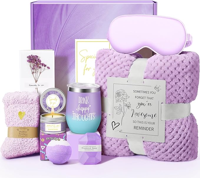 Happy Birthday Gifts for Women Mom Her Friend Sister Wife Grandma, Self Care Gifts Get Well Gifts Unique Relaxing Spa Gift Basket Set, Christmas Gifts for Women Mom Wife Grandma Friends Sister