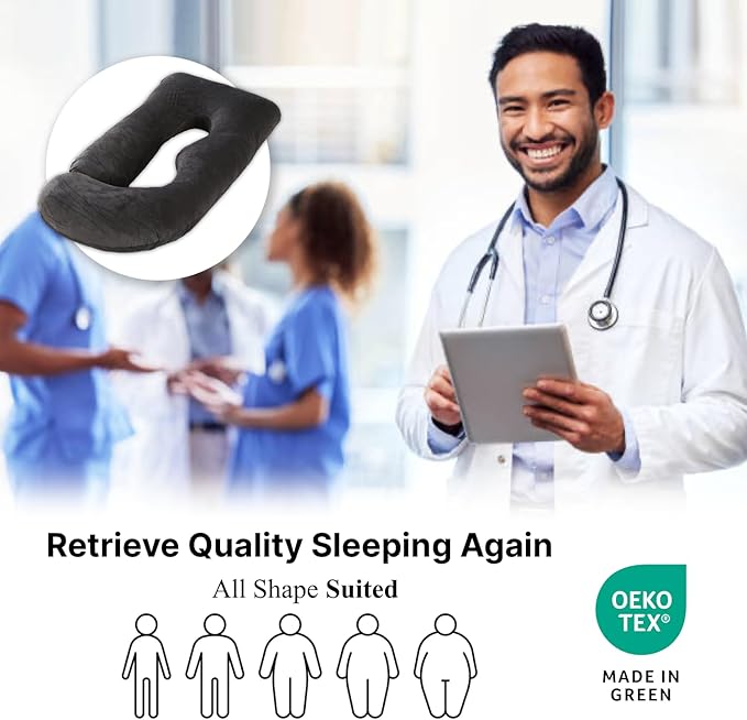 ALLOPERA Pregnancy Pillow, Full Body 57 Inch Maternity Pillow with Removable Washable Cover - Sleep Support for Legs, Back, Neck, Shoulder, HIPS, Belly for Pregnent Women, Black Grey Velvet Cover