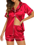 Ekouaer Pajamas for Women Set Silk Satin Pjs Shorts Sleepwear 2 Piece Loungewear S-XXL