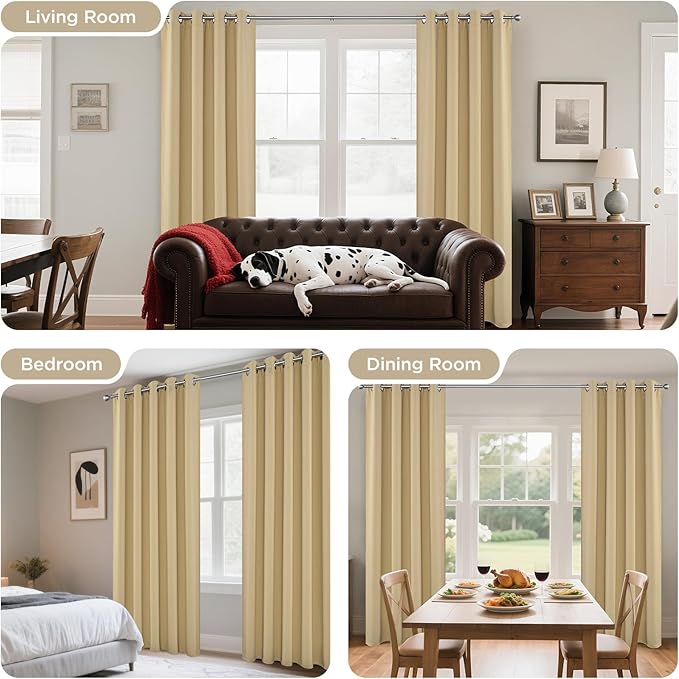 Joydeco Blackout Curtains 45 Inch Length 2 Panels Set, Thermal Insulated Long Curtains& Drapes 2 Burg, Christmas Drapes for Living Room Bedroom Window