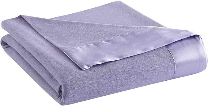 Thermee Micro Flannel Shavel King-Size All Seasons Lightweight Sheet Blanket, Machine Wash & Dry, No Pilling, 90Lx108W, Lilac