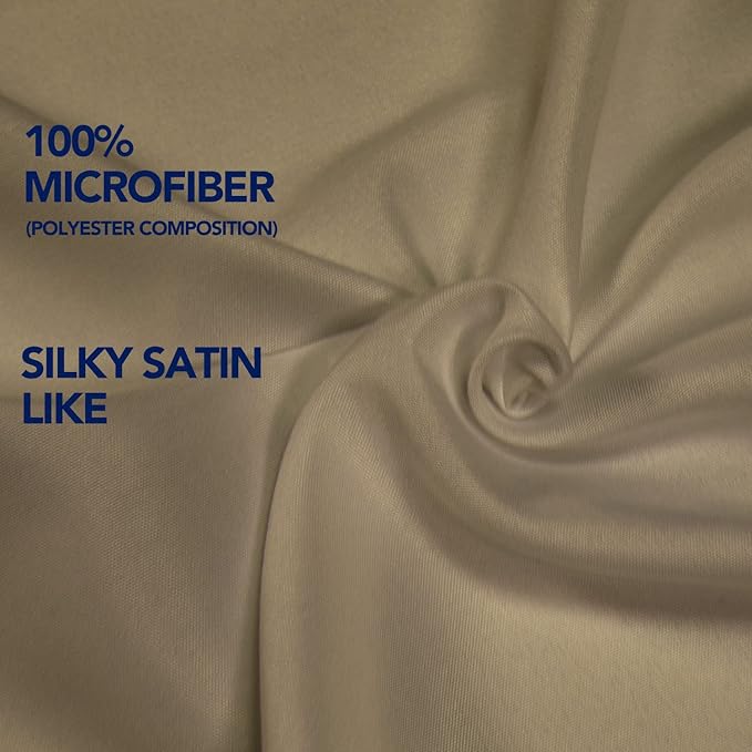 PureFit Wrap Around Ruffled Bed Skirt with Adjustable Elastic Belt - 14 Inch Drop Easy to Put On, Wrinkle Free Bedskirt Dust Ruffles, Bed Frame Cover for Twin, Twin XL and Full Size Beds, Camel