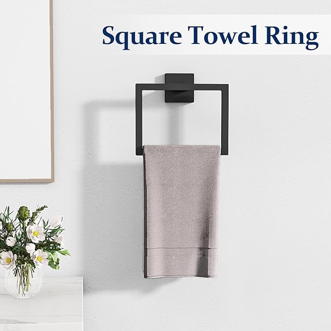 20-Pieces Matte Black Bathroom Hardware Set, 24 Inch Bath Towel Bar Set, Stainless Steel Towel Racks for Bathroom Wall Mounted