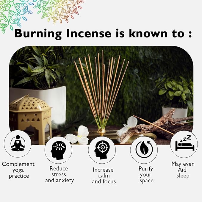 Luxe Incense Sticks Set – 175 Hand-Rolled Natural Incense with Holder | 7 Fragrances: Lavender, Sandalwood, Jasmine, Rose, Vanilla, Patchouli, Indian Temple | Aromatherapy, Meditation, Yoga, Gift