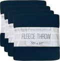 (24 Pack) Bulk Fleece 50x60 Throw Blankets for Wedding Favors, Homeless Women, Men, Homes, Bed, Sofa, Couch, Office, Pet Blankets, Travel | Soft Warm Lightweight Throw Blankets in Bulk (Navy)