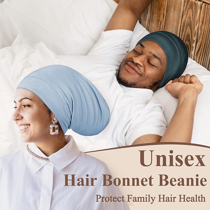 OLESILK 100% Mulberry Silk Bonnet for Sleeping Women, Silk Hair Wrap for Sleeping, Silk Sleep Bonnet for Women&Men, Real Silk, Not Satin, Dark Grey