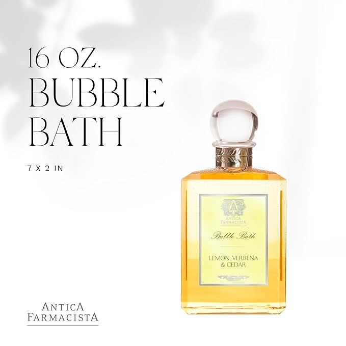 Antica Farmacista Bubble Bath - Relaxing Foam Bath with Honey, Jojoba Oil & Aloe Vera - Luxury Gift for Any Occasion - Lemon, Verbena & Cedar, 16 fl oz