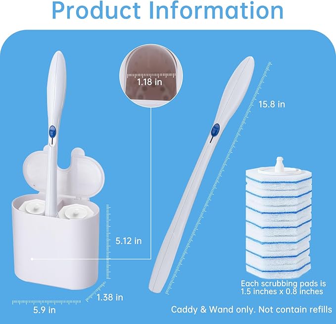 Wall Mounted Holder for Clorox Toilet Wand, Compatible with Clorox Toilet Wand Holder only, Place on Both Sides, White