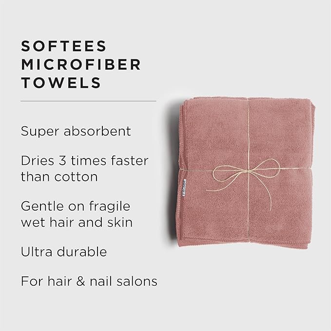Fromm Softees Microfiber Salon Hair Towels for Hairstylists, Barbers, Spa, Gym in Terracotta, 16" by 29", 10 Count Perfect Hair Care Towel for Drying Curly, Long, Wavy Hair