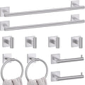 10 Pieces Bathroom Hardware Set Brushed Nickel Towel Bar Set Includes 23.6” Towel Bar, Towel Ring Holder, Toilet Paper Holder and Two Towel Hooks, Bathroom Accessories Set SUS304 Wall Mounted