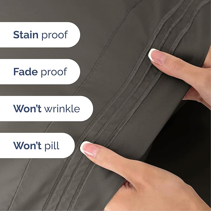 Cal King Size 4-Piece Sheet Set - Extra Soft, Breathable & Cooling - Hotel Luxury Durable Bed Sheets for Women & Men - Deep Pockets, Easy-Fit & Wrinkle-Free - Cool Brown Oeko-Tex