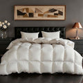 Goose Down Fiber Comforter California King Size, 100% Cotton Luxurious Hotel Duvet Insert for All Season, Fluffy and Cozy with 8 Corner Tabs Medium Warmth 104 x 96 Inch White