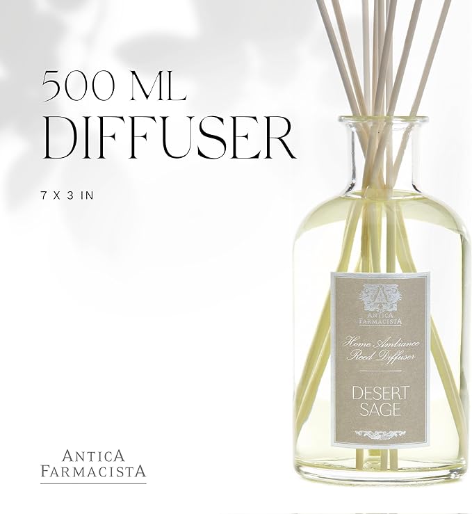 Antica Farmacista Home Ambiance Diffuser - Long-Lasting Reed Scent Diffuser - Luxury Room Freshener Gift - Desert Sage, 16.9 fl oz
