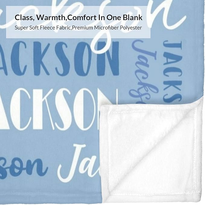 Name Blanket Personalized Blanket for Adult Kids Flannel Customize Throw Blanket Custom (Color 02, 40 x 50 Inches)