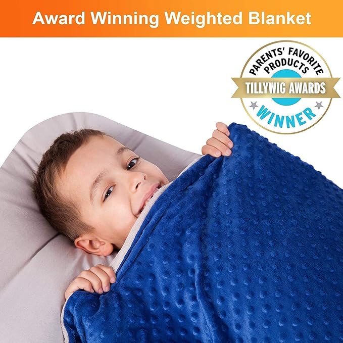 hazli Super-Soft Kids Weighted Blanket 5 Pounds - Weighted Blanket for Kids - Easy to Clean, Washable Minky Cover - 36x48 Inches 5lbs Child - Small Heavy Blanket for Girls and Boys