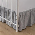 Tufted Dot Bed Skirt Full Size Ruffled Bed Skirt with Split Corners, 14 Inch Drop Dust Ruffle Bed Skirts with Platform, Light Grey
