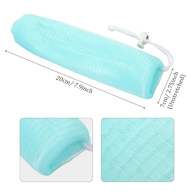 Boao Mesh Soap Bar Loofah Exfoliating Mesh Soap Saver Bag Pouch Bubble Foam Net for Body Facial Shower Cleaning Tool(10 Pieces)