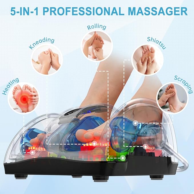 TISSCARE Foot Massager with Heat, Shiatsu Foot Massager for Plantar Fasciitis, Neuropathy, Circulation and Pain Relief, Remote Control, Deep Kneading, Gifts for Women Men Mom Dad