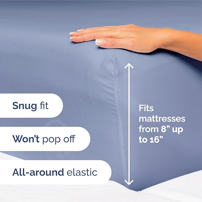 King Size 4-Piece Sheet Set - Extra Soft, Breathable & Cooling - Hotel Luxury Durable Bed Sheets for Women & Men - Deep Pockets, Easy-Fit & Wrinkle-Free - Dusty Purple Oeko-Tex
