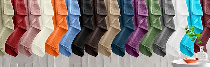 DAN RIVER Bath Towels Set of 4, 27 x 54 Inches, 100% Cotton, Larger & Lighter Weight, Quicker to Dry, Super Soft and Absorbent, Ideal Bathroom Towels Set for Daily Use, Orange