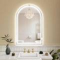 LED Bathroom Mirrors with Lights 30"x48" Arched Mirror for Wall,Led Vanity Mirror, Anti-Fog,LED Mirrors with Front Light and Backlit, Anti-Fog, Dimmable, 3 Color, Shatterproof, Touch Sensor