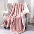 SOCHOW Sherpa Fleece Throw Blanket, Double-Sided Super Soft Luxurious Plush Blanket Twin Size 60 inchx80 inch, Dusty Pink,