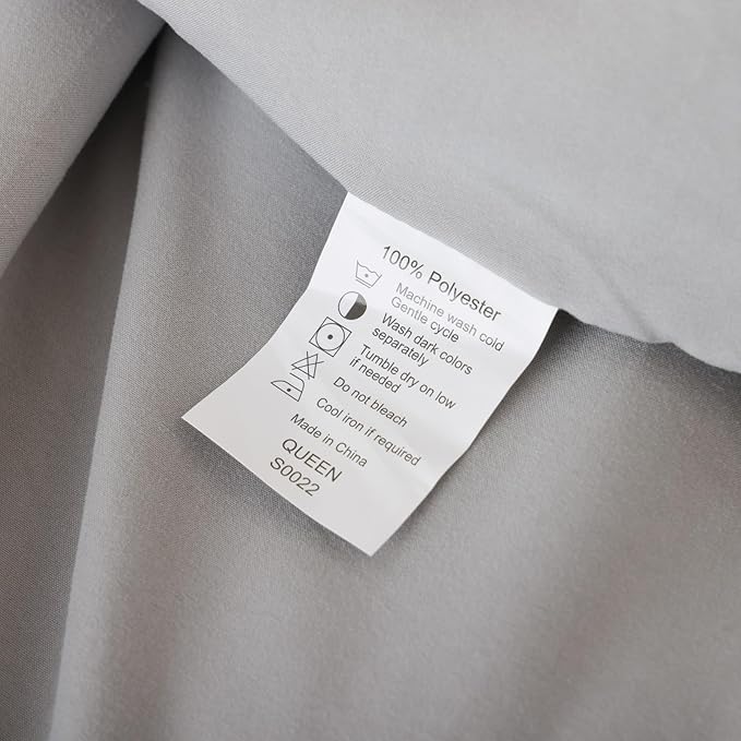 ROSGONIA Oversized Queen Comforter Gray, 3pcs (1 Grey Comforter & 2 Pillowcases) Lightweight Oversized Queen Comforter Sets Bedding Blanket Quilts