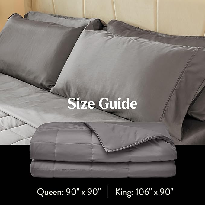 Miracle Made Soft Cooling Comforter – All-Season Silver-Infused Cozy Cotton Fabric – Lightweight, Hypoallergenic Bedding for Hot Sleepers, King Size Blanket, Stone