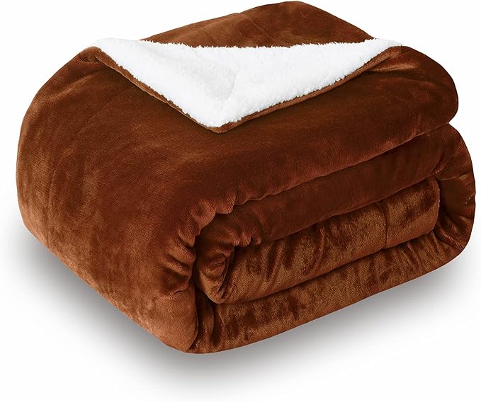 SOCHOW Sherpa Fleece Throw Blanket, Double-Sided Super Soft Luxurious Plush Blanket Throw Size, Fall Throw Blanket, Caramel, 50x60 inches