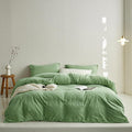 Cottonight Sage Velvet Fluffy Flannel Bedding - Twin Light Green Plush Comforter Set With Blanket & Quilts - Warm & Soft for Women & Men