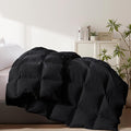 Cosybay Heavyweight Queen Size Feather Down Fiber Comforter - Black Thicker Winter Duvet Insert, Ultra Soft 100% Cotton Cover, Luxury Hotel Bedding with Corner Tabs, 90"x90"