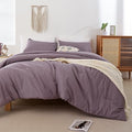 ROSGONIA Dusty Purple Comforter Set Queen, 3pcs (1 Boho Comforter & 2 Pillowcases) All Season Bedding Lightweight Bedspread Blanket Quilt Bed