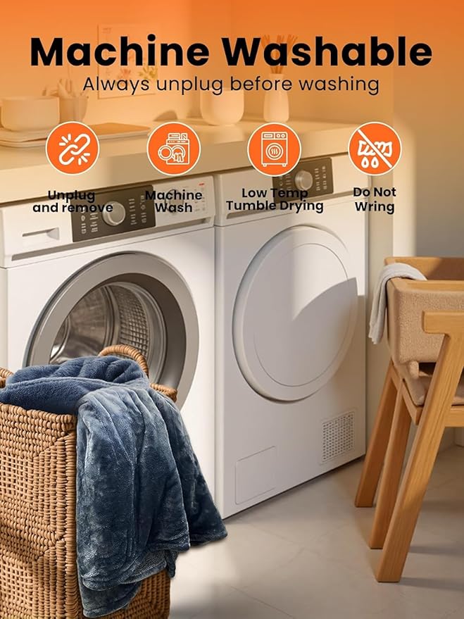 Electric Heated Blanket Twin, Ultra‑Cozy Premium Flannel & Sherpa, Even Heat Distribution & Stable Temp, 1–10H Auto‑Off, 8 Temps (86–125.6°F), Overheat Protection, Ideal Gifts for Grandma