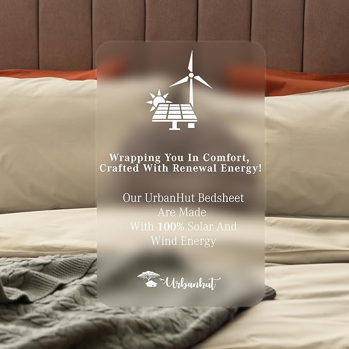 URBANHUT 700 Thread Count Egyptian Cotton Sheets Queen Size, 4Pc Sheet Set Soft Luxury Bed Sheets for Queen Size Bed, Sateen Weave Hotel Sheets, 16'' Elasticized Deep Pocket - Sand