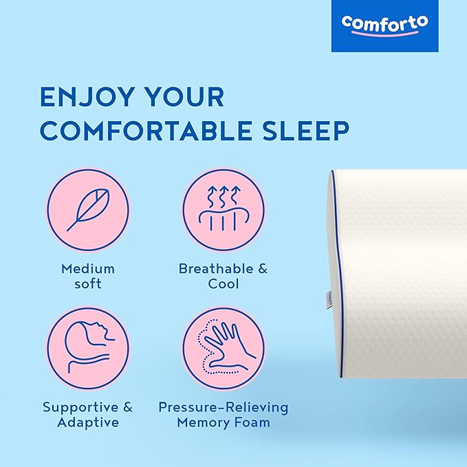 Ergonomic Neck Pillow – Memory Foam Cervical Pillow for Sleeping – Orthopedic Contour Pillow for Neck and Shoulder Pain Relief