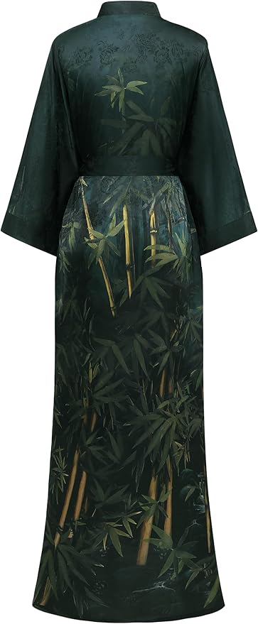 PRODESIGN Kimono Robe for Women - Long Satin Sleepwear Silky Kimono Cover-Up Nightgown Japanese Bathrobe Loungewear Blouse