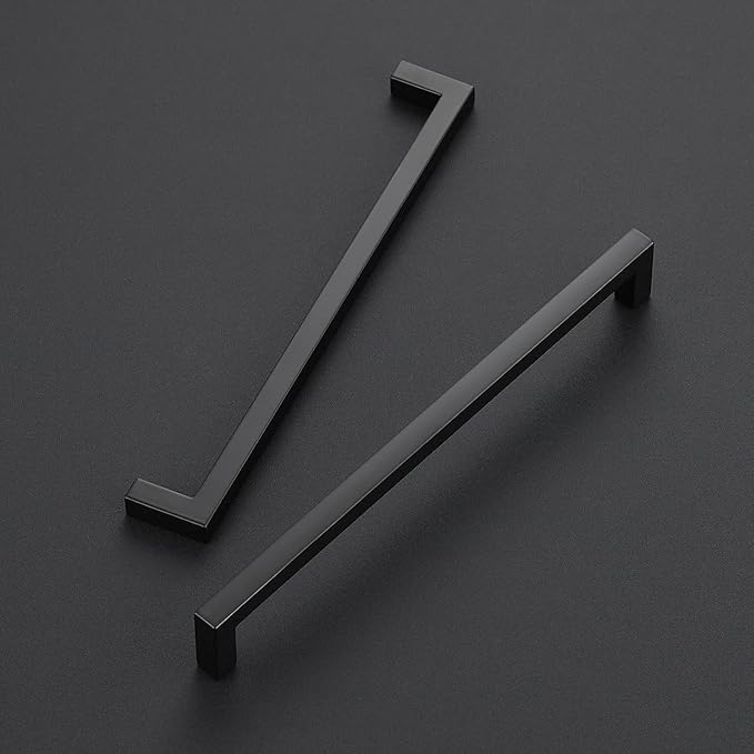 Ravinte 30 Pack Solid 7-1/2 Inch Center to Center Slim Square Bar Drawer Handles Kitchen Cabinet Handles Black Drawer Pulls Kitchen Cabinet Hardware Kitchen Handles Matte Black Cabinet Pulls