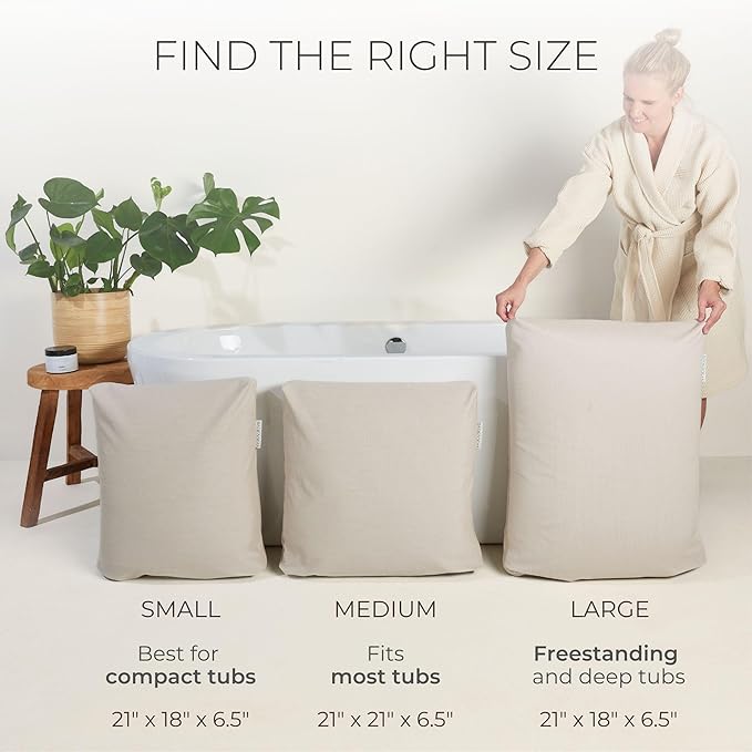 BADESOFA® Luxury Bath Pillow S - Ultra Comfortable & Quick-Drying Bath Back Pillow - Washable Full Body Bath Pillow for Bathtub - Therapeutic Head and Neck Support - Luxury Spa Cushion in Grey