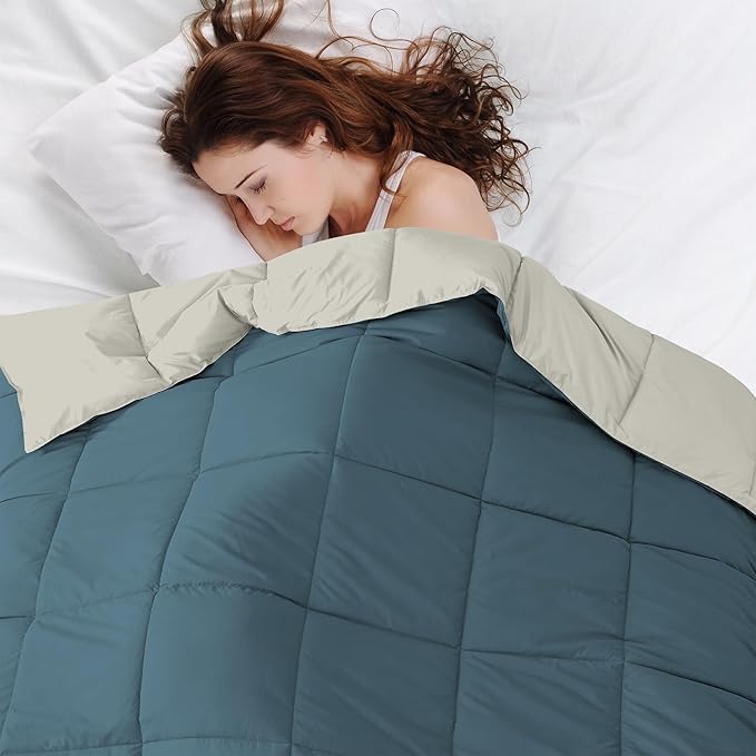 Modern Threads Down Alternative Reversible Comforter Teal/Beige Twin