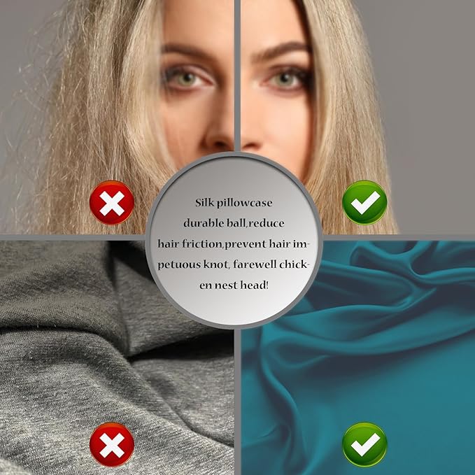 Mulberry Silk Pillow Cases for Hair and Skin Queen Size Silk Pillowcase with Zipper Soft Breathable Smooth Cooling Satin Silk Pillow Covers for Sleeping (Teal,20"X 30",1Pcs)