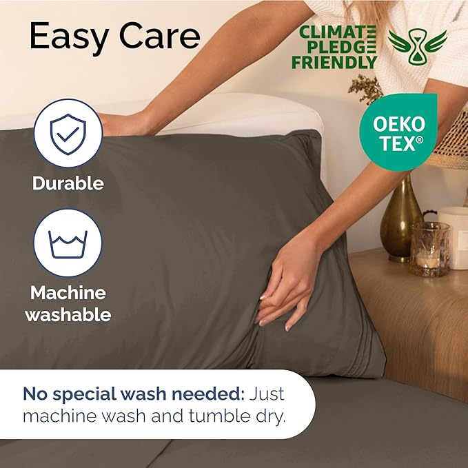 Twin XL Size 3 Piece Sheet Set - Extra Soft, Breathable & Cooling - Hotel Luxury Durable Bed Sheets - Deep Pockets, Easy-Fit & Wrinkle-Free - Taupe Brown Oeko-Tex