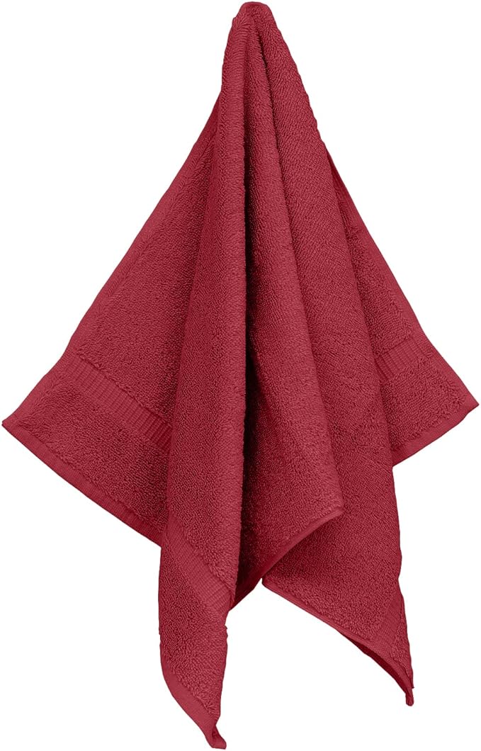 Luxury Hotel & Spa Ultra Soft Hand Towels 100% Turkish Cotton - Cranberry - Set of 4